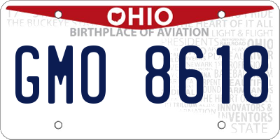 OH license plate GMO8618