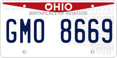 OH license plate GMO8669