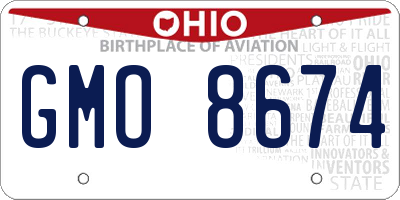 OH license plate GMO8674