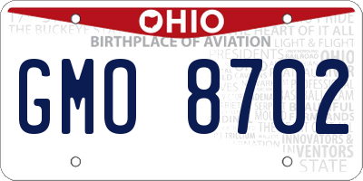 OH license plate GMO8702