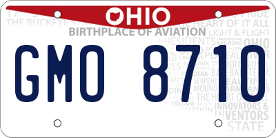 OH license plate GMO8710