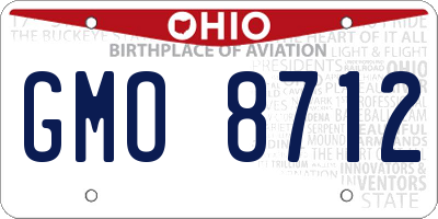 OH license plate GMO8712