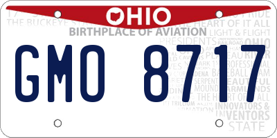 OH license plate GMO8717