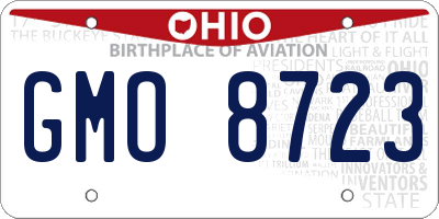 OH license plate GMO8723