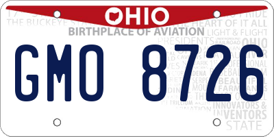 OH license plate GMO8726