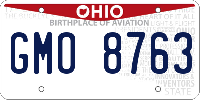 OH license plate GMO8763