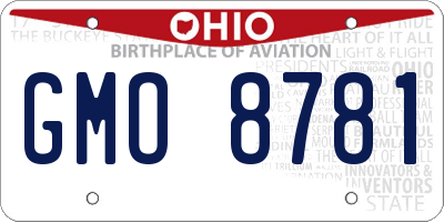 OH license plate GMO8781