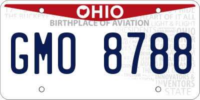 OH license plate GMO8788
