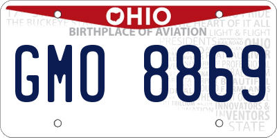 OH license plate GMO8869
