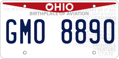 OH license plate GMO8890