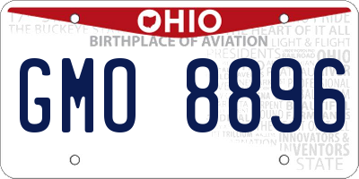 OH license plate GMO8896