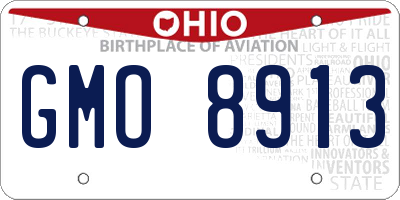 OH license plate GMO8913