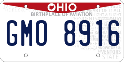 OH license plate GMO8916