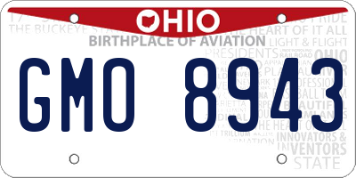 OH license plate GMO8943