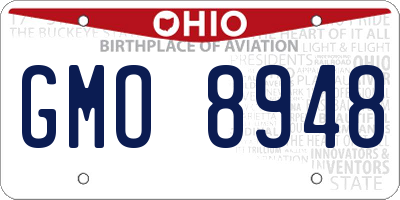 OH license plate GMO8948