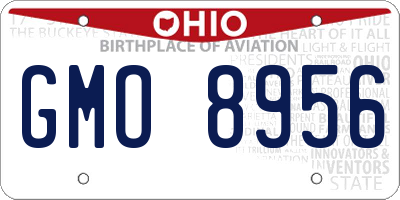 OH license plate GMO8956