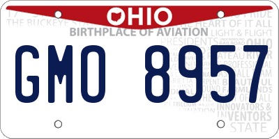 OH license plate GMO8957