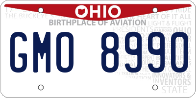 OH license plate GMO8990