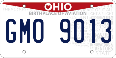 OH license plate GMO9013