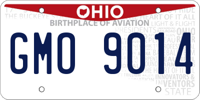 OH license plate GMO9014