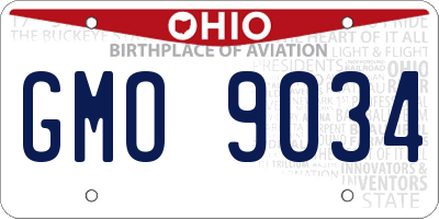 OH license plate GMO9034