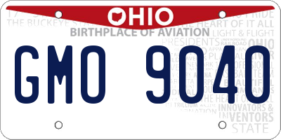 OH license plate GMO9040