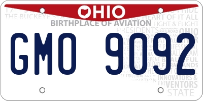 OH license plate GMO9092