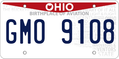 OH license plate GMO9108