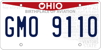 OH license plate GMO9110