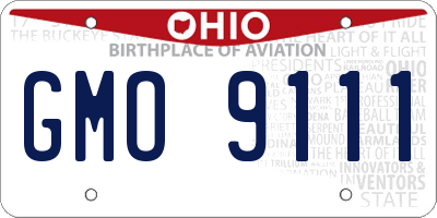 OH license plate GMO9111