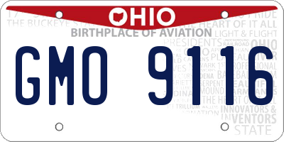 OH license plate GMO9116
