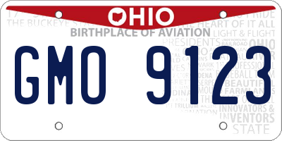 OH license plate GMO9123