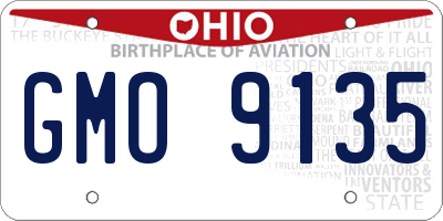 OH license plate GMO9135
