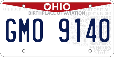 OH license plate GMO9140