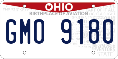 OH license plate GMO9180