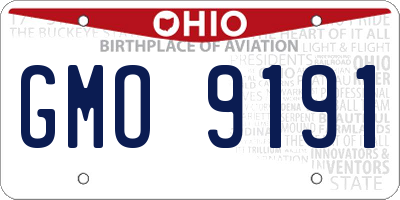 OH license plate GMO9191