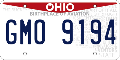 OH license plate GMO9194