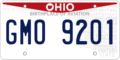 OH license plate GMO9201