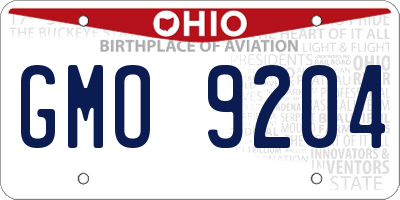 OH license plate GMO9204