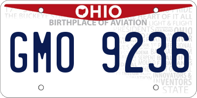OH license plate GMO9236