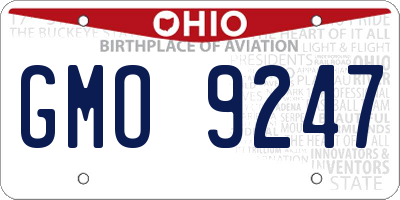 OH license plate GMO9247
