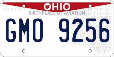 OH license plate GMO9256