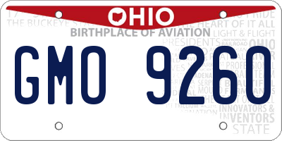 OH license plate GMO9260
