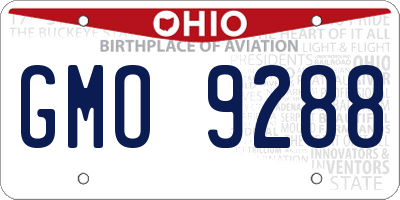 OH license plate GMO9288