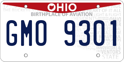 OH license plate GMO9301
