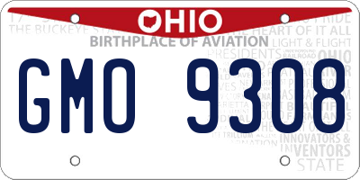 OH license plate GMO9308