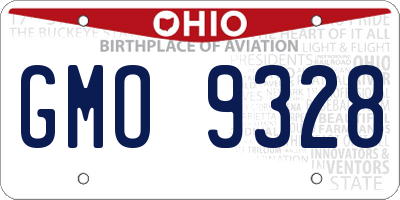 OH license plate GMO9328
