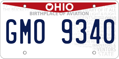 OH license plate GMO9340