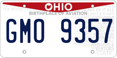 OH license plate GMO9357