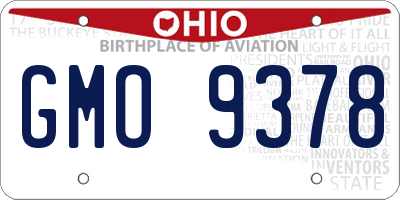 OH license plate GMO9378